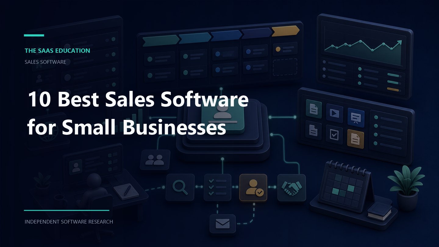 Small-business sales team comparing CRM pipelines, prospecting, automation, and reporting software