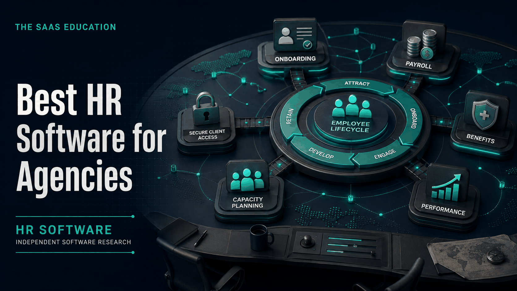 Agency people operations system connecting employees, contractors, payroll, onboarding, performance, and global work