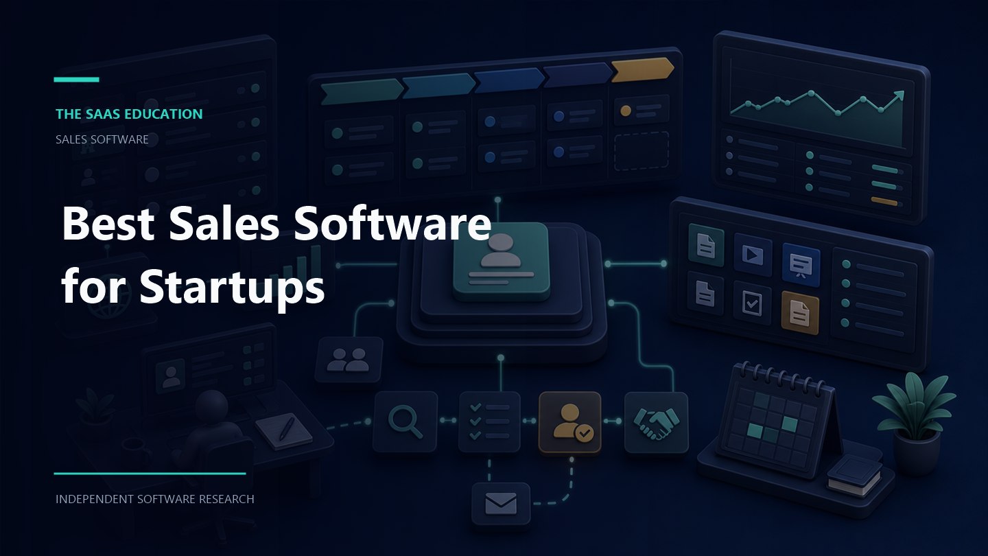 Startup team evaluating CRM, prospecting, automation, and sales pipeline software