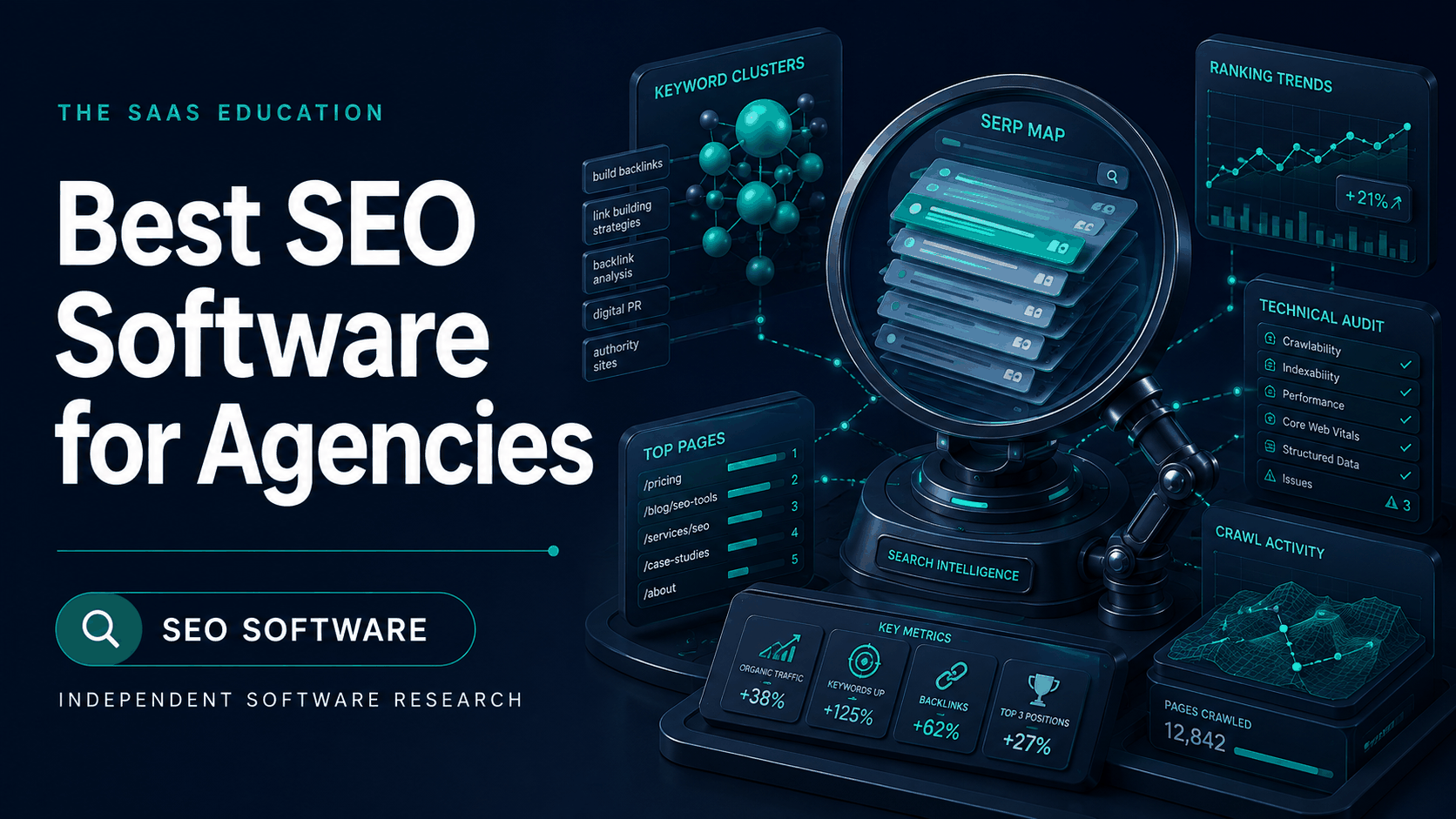 Agency SEO software compared across research, technical audits, rankings, client reporting, and AI visibility