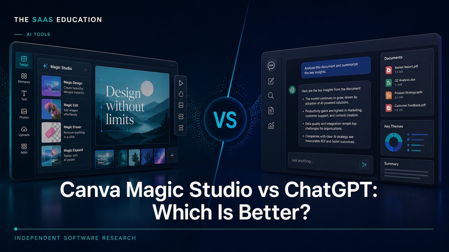 Canva Magic Studio and ChatGPT workflow comparison editorial cover