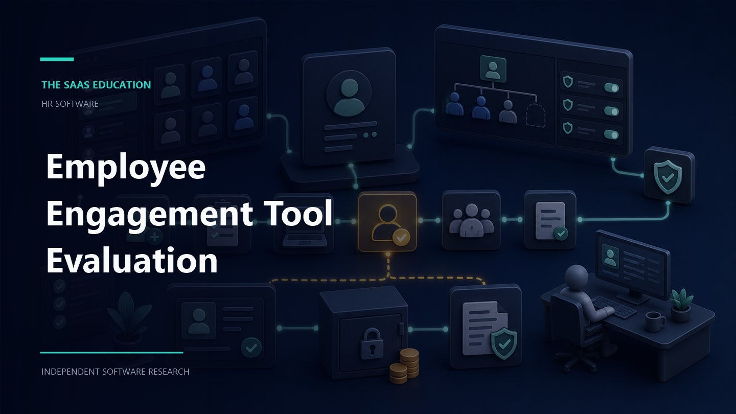 Employee engagement review workspace showing survey cycles, manager dashboards, confidentiality rules, and action-planning checkpoints