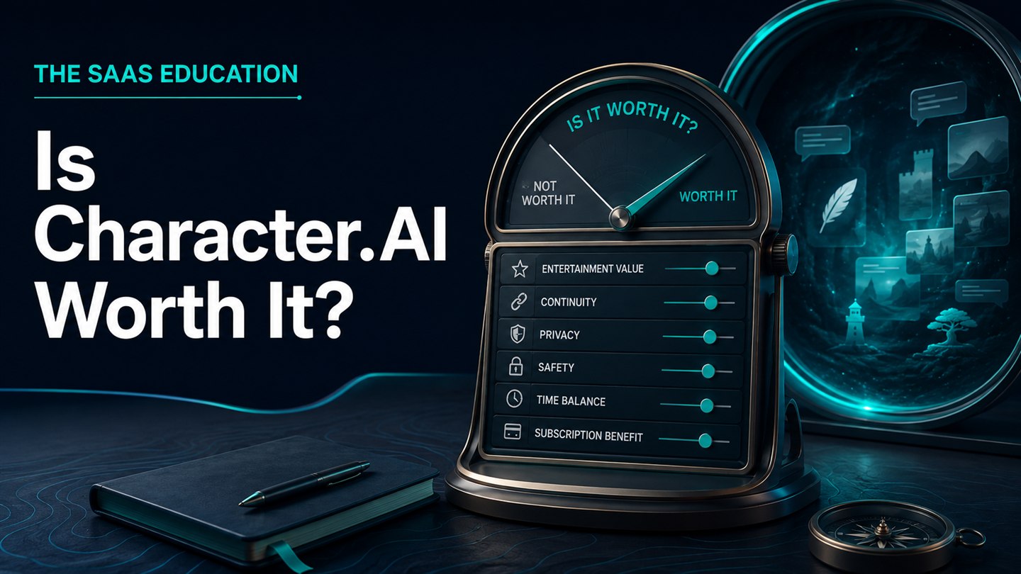 Decision desk weighing Character.AI entertainment value, safety, privacy, and subscription benefits