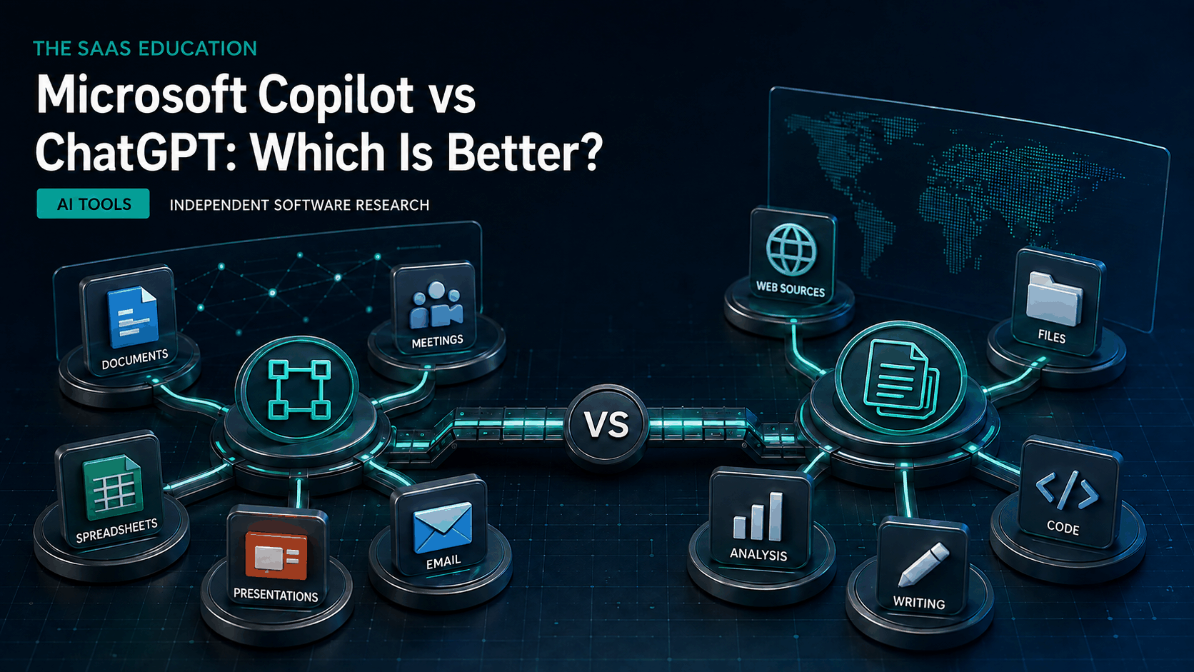 Editorial comparison of Microsoft 365 Copilot and ChatGPT knowledge-work systems