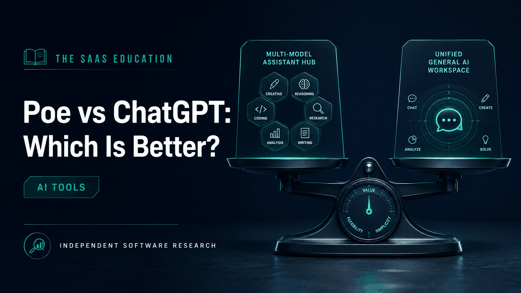 Poe and ChatGPT compared for model choice, bots, research, writing, files, coding, and subscription value