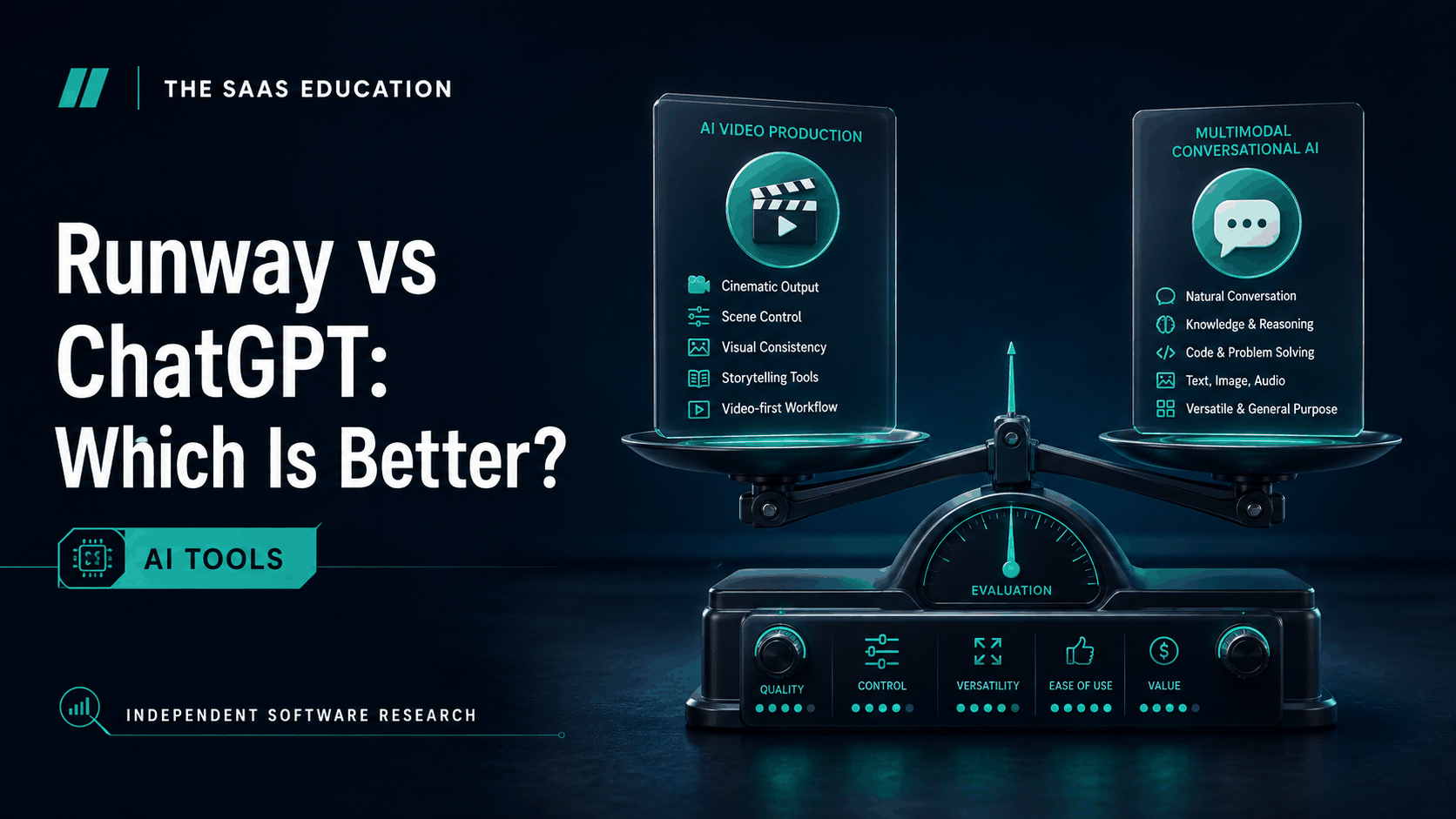 Runway and ChatGPT compared for video generation, visual editing, creative planning, research, and production workflows