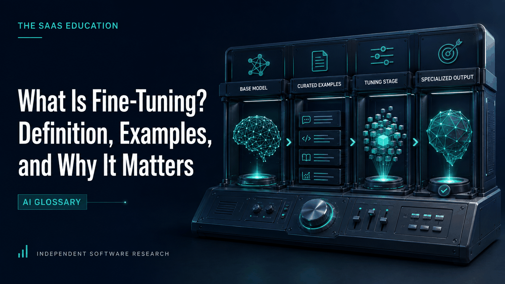 Pretrained AI model adapted with task-specific examples through fine-tuning