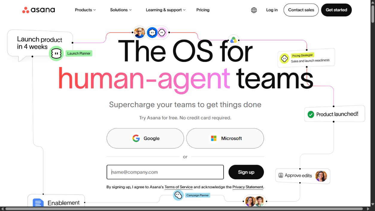 Asana official homepage for work and project management
