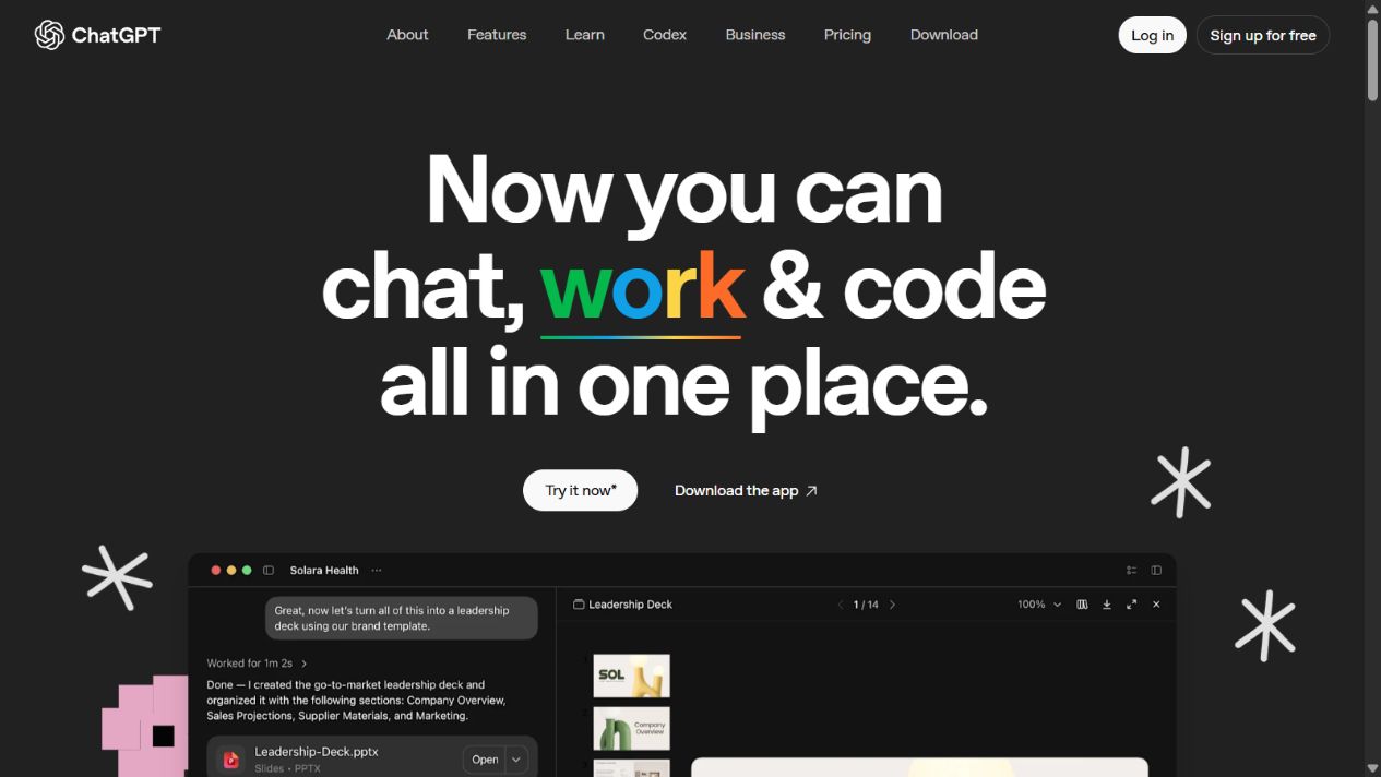 ChatGPT official homepage