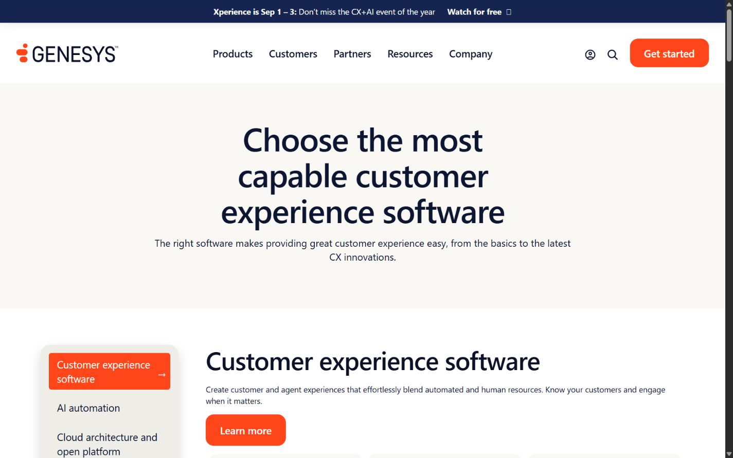 Genesys Cloud CX official capabilities homepage