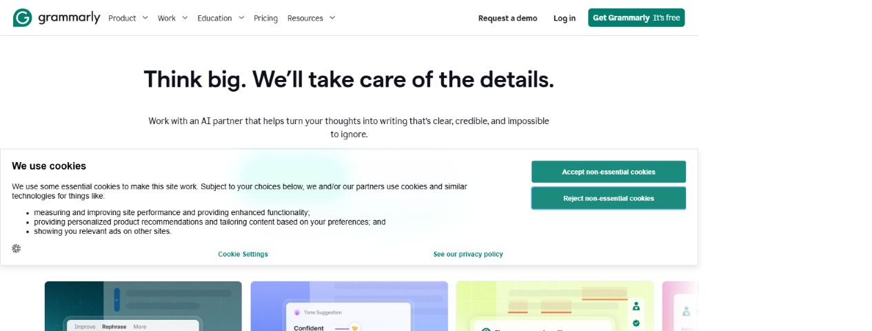 Grammarly official homepage