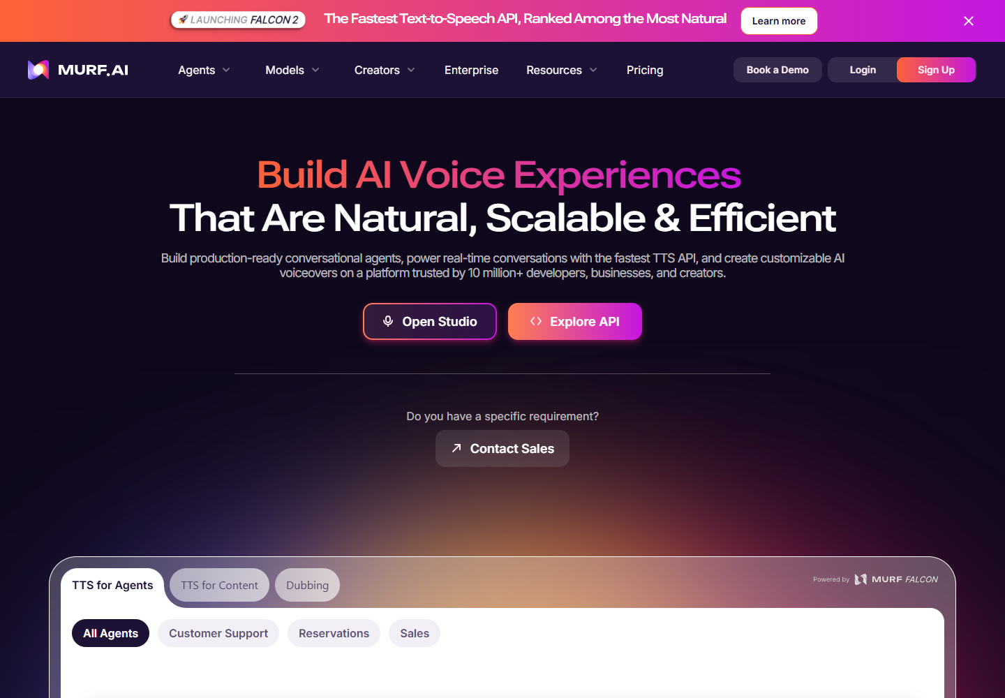 Murf official homepage showing its AI voice platform