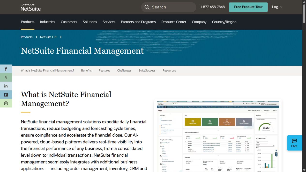 NetSuite Financial Management official product page