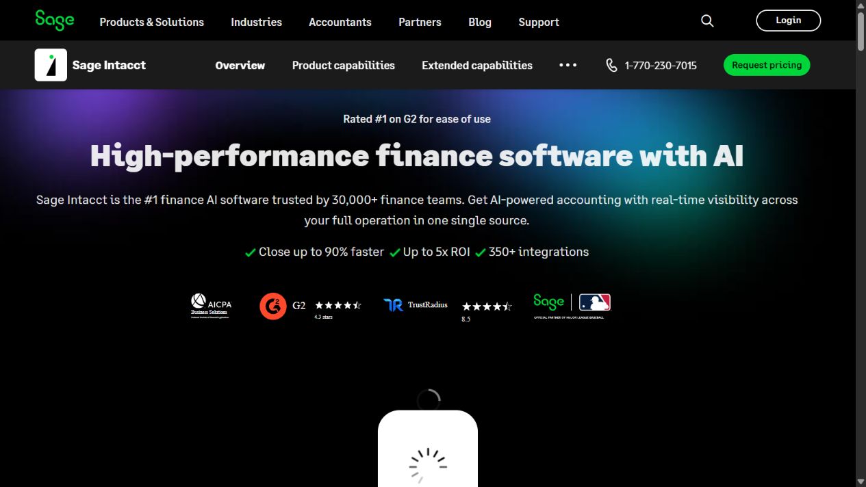 Sage Intacct official product page