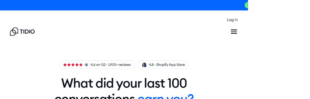 Tidio official homepage showing its website customer service and AI positioning